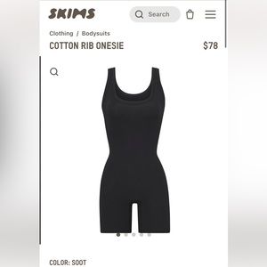 SKIMS Cotton Rib Onesie - Size XS (never worn!)